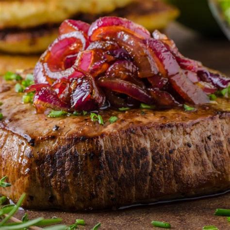 Strip Steaks with Onion Marmalade Recipe .